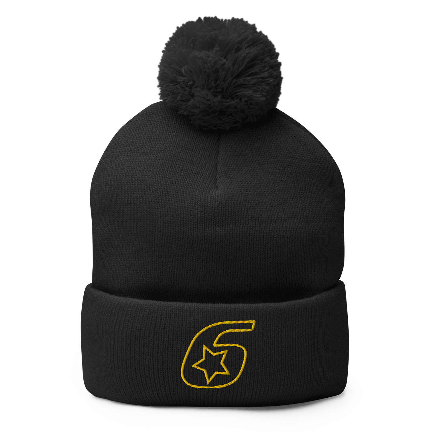 Six Star Motorsports Gold 6 Pom-Pom Beanie