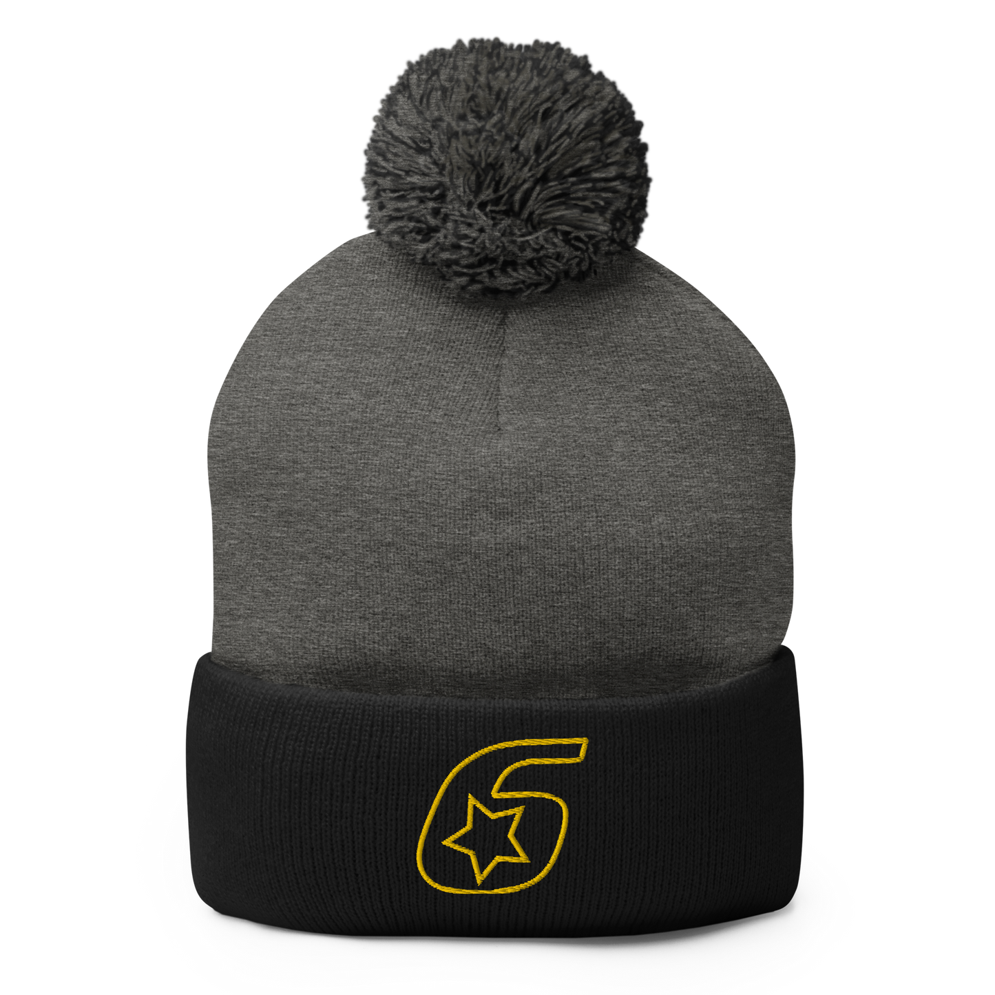 Six Star Motorsports Gold 6 Pom-Pom Beanie