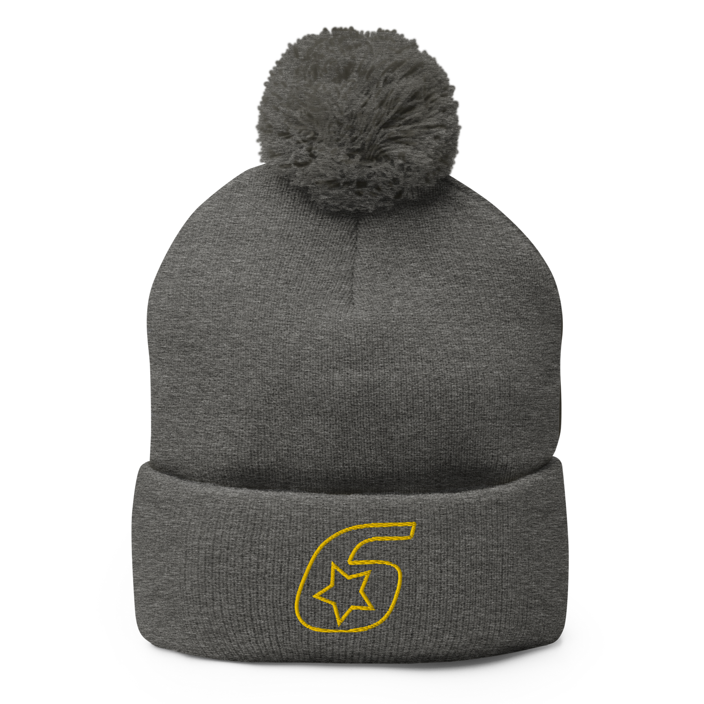 Six Star Motorsports Gold 6 Pom-Pom Beanie