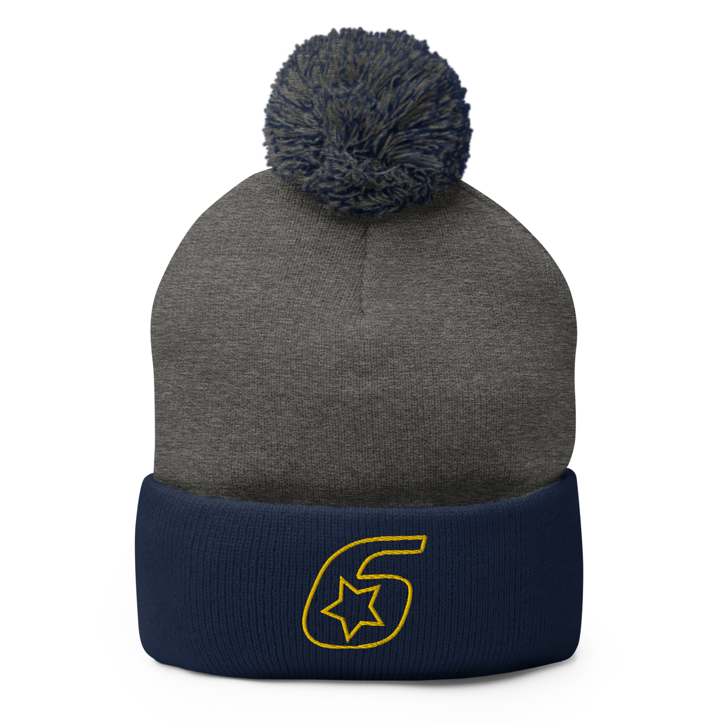 Six Star Motorsports Gold 6 Pom-Pom Beanie
