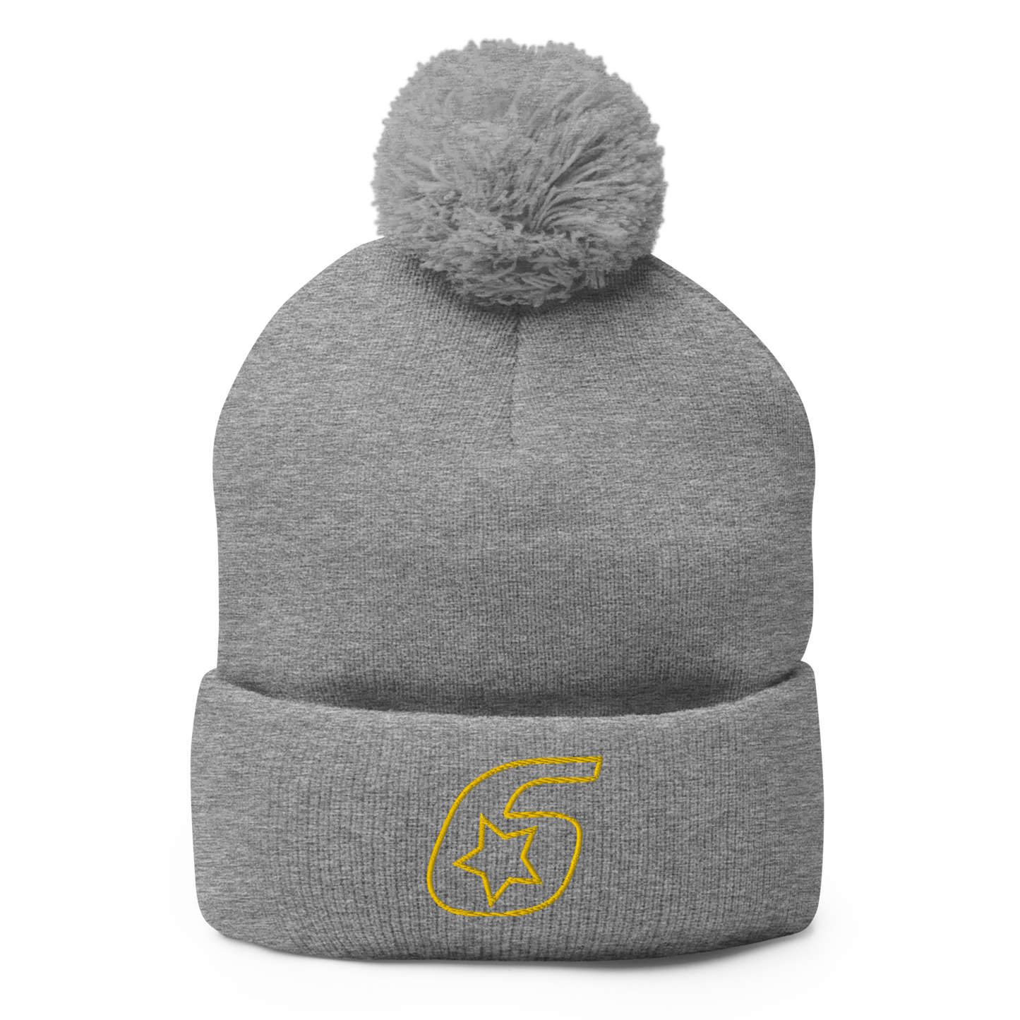 Six Star Motorsports Gold 6 Pom-Pom Beanie
