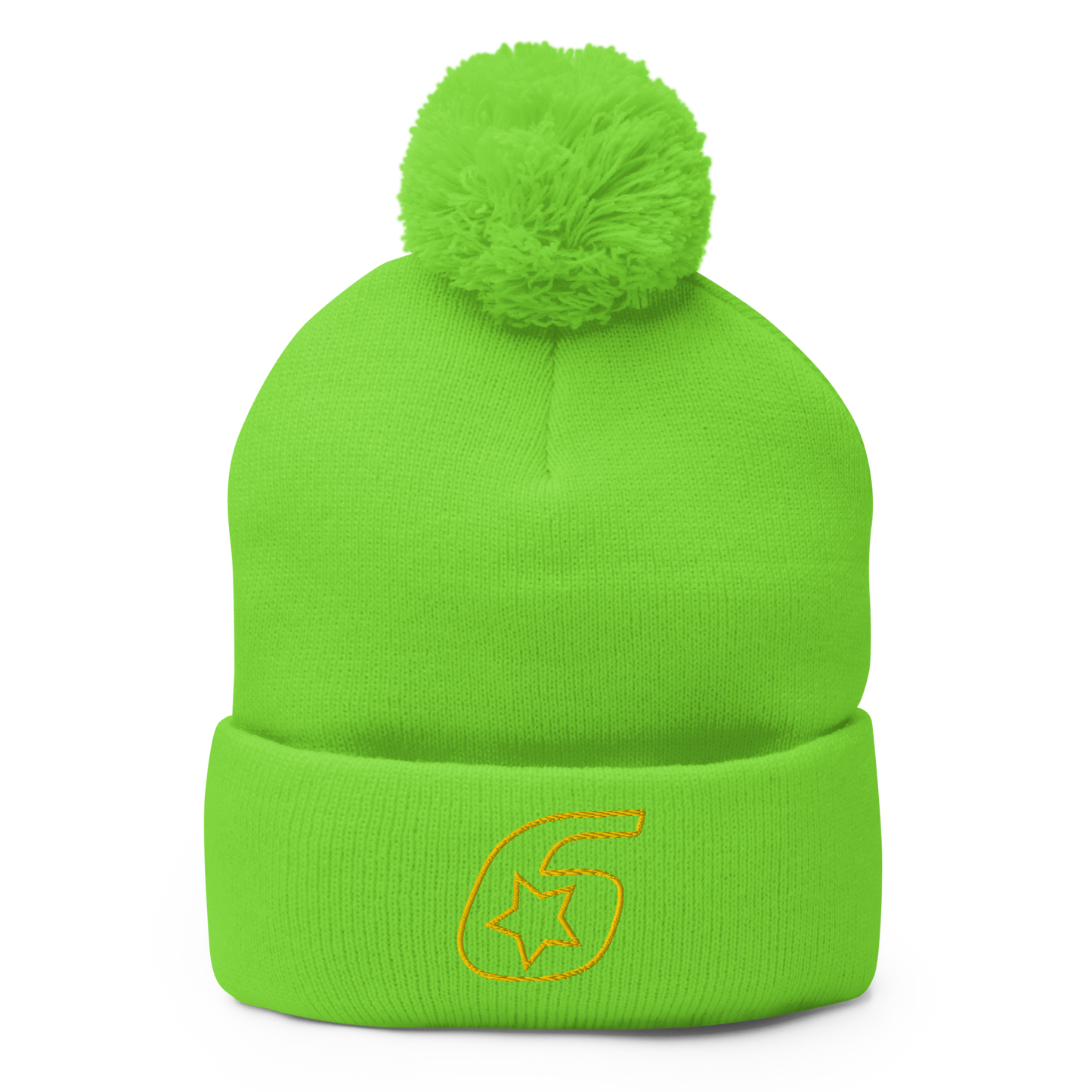 Six Star Motorsports Gold 6 Pom-Pom Beanie
