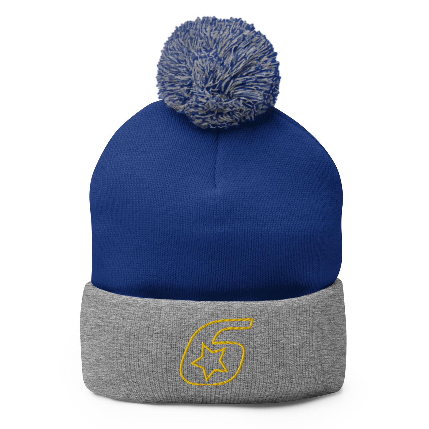 Six Star Motorsports Gold 6 Pom-Pom Beanie